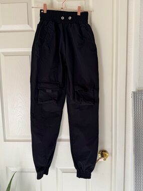 Maniere De Voir Black Women's Cargo Jogger Pants